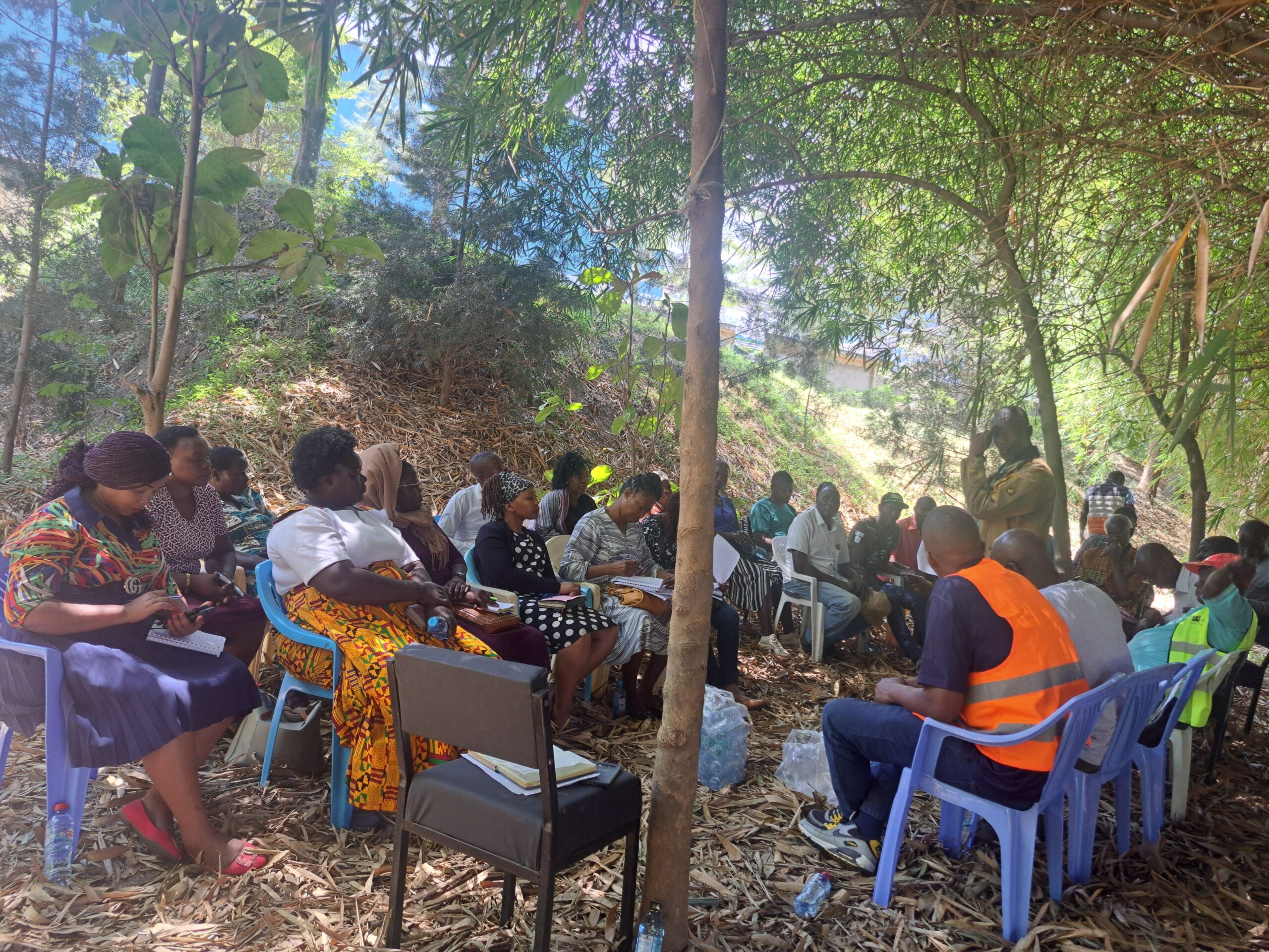 Community members taking part in an outdoor engagement session